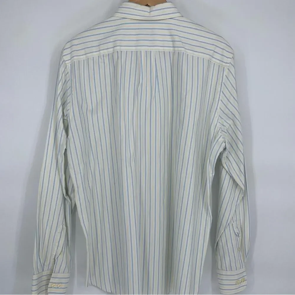J.CREW Men’s Cotton Long sleeve Stripped Button‎ Down Shirt Office Large